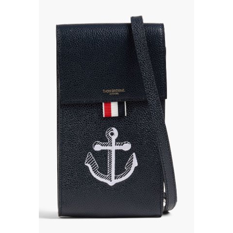 Thom BrowneEmbroidered 真皮手机袋