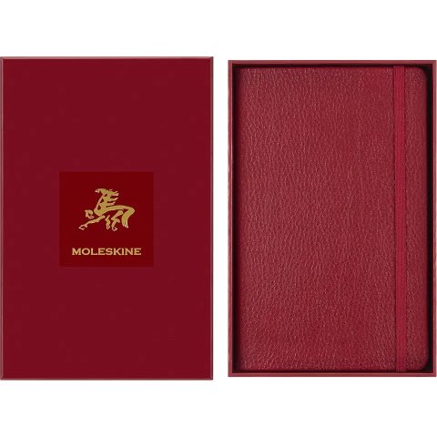 Moleskine红色硬面大号笔记本 13x21cm