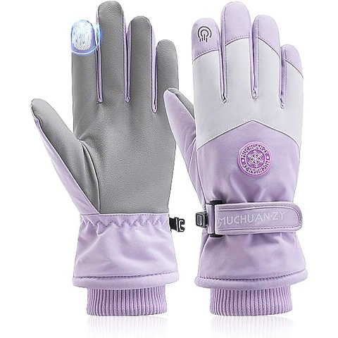 Yadiraom 女士防水保暖滑雪手套