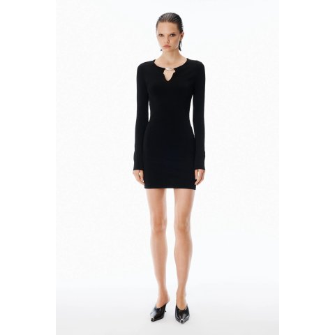Alexander WangLogo Metal Minidress Matte Jersey