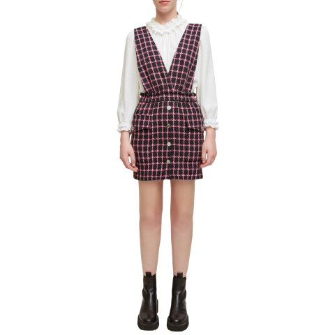 MajeRitrite Plaid Pinafore Dress