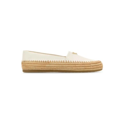 PradaWhite Leather Espadrilles