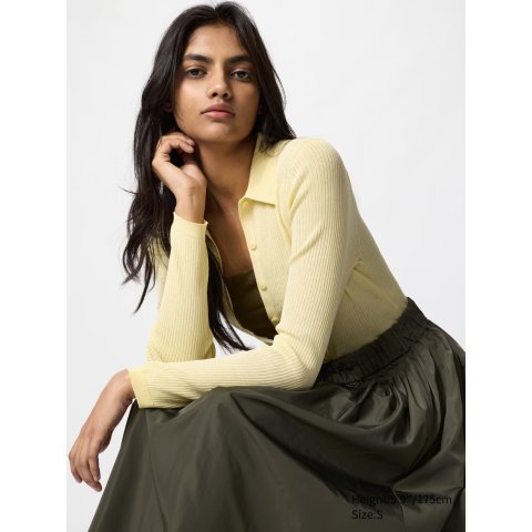 罗纹开襟衫 女款