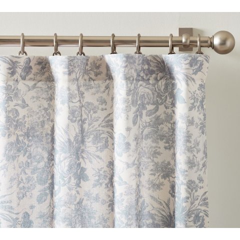 Pottery BarnSorrel Toile Curtain Blue 50"W x 108"L