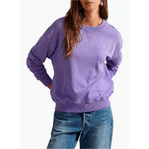 Ralph Lauren 紫色棉混纺圆领毛衣