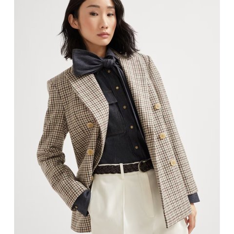 Brunello Cucinelli Virgin Wool Check Blazer