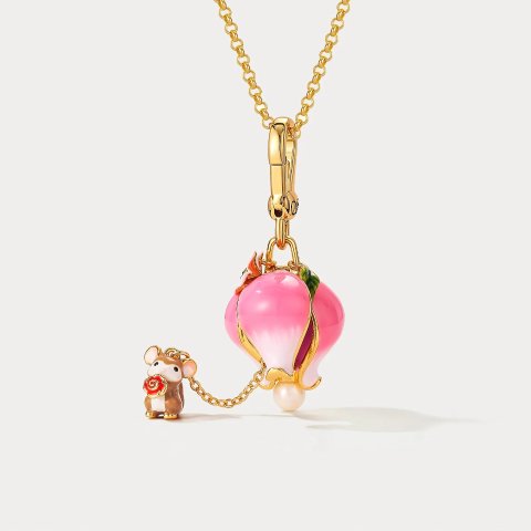 Rose 仓鼠吊坠项链