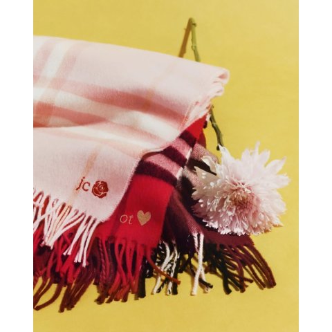 格纹羊绒围巾 图片款无刺绣