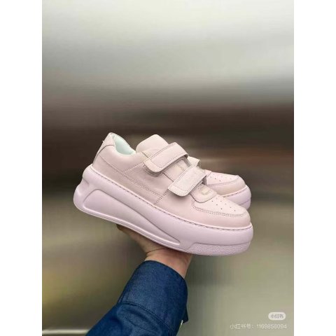 粉色魔术贴厚底运动鞋