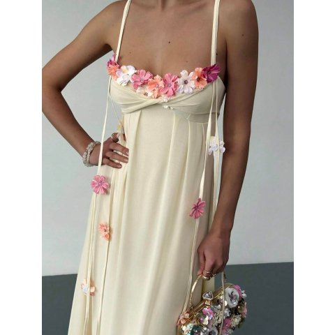 Aloruh 3D花饰吊带连衣裙 多色