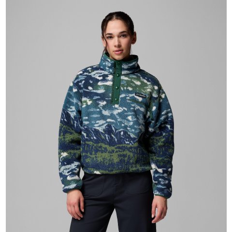 columbia有自己的印花snap-TColumbia Helvetia II 女款短款抓绒衣