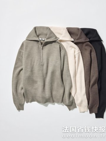 Uniqlo四色可选半拉链针织衫 女款