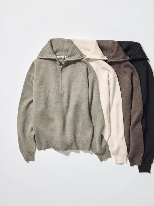 半拉链针织衫 女款