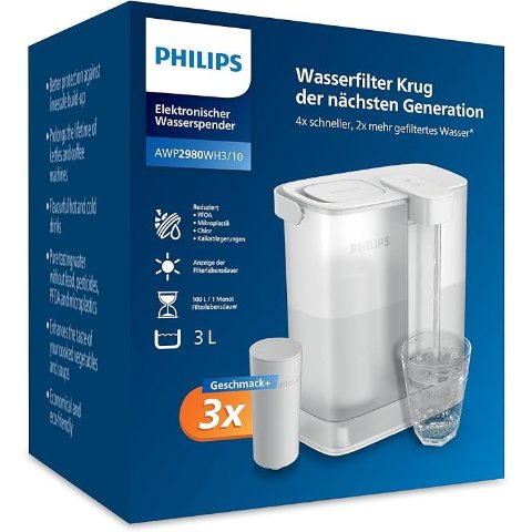 PhilipsInstant 滤水壶 3L + 原装滤芯3个