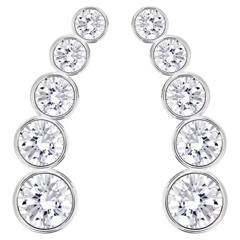 圆形耳夹 白色镀铑