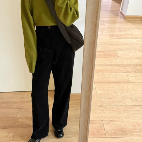 Polo Ralph Lauren这条保暖又高级~宽腿灯芯绒九分裤