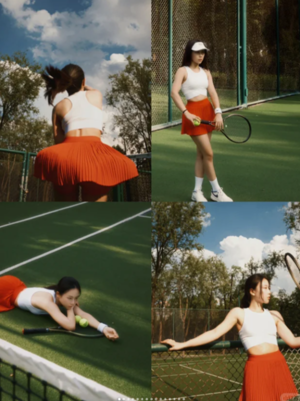 Varsity 百褶高腰网球裙