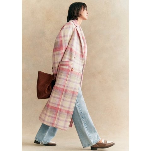 Viktor粉色格纹大衣