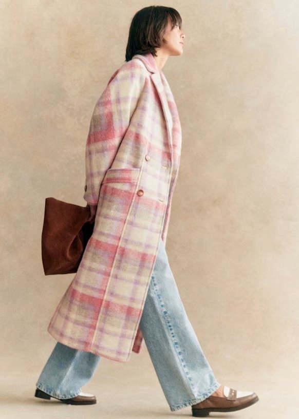 Viktor粉色格纹大衣