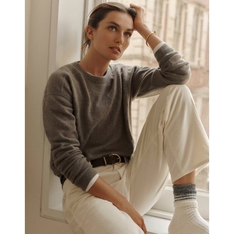 MadewellCashmere Rib-Stitch Crewneck Sweater