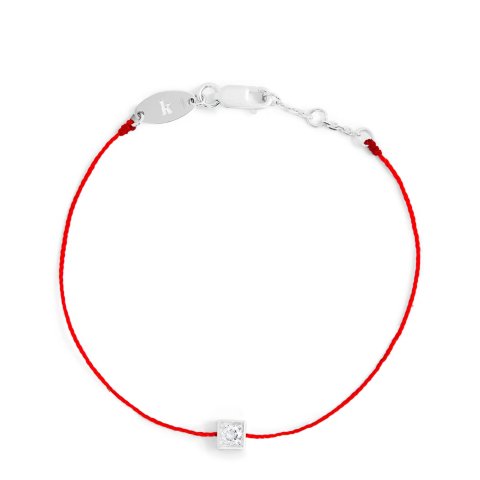  白金钻石立方手链 17.5cm