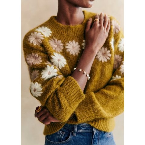 Sezane仅剩XXS码！Suzon Maglia 花花毛衣