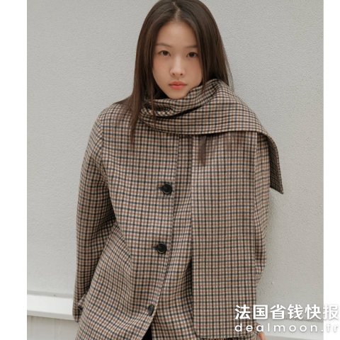 COS突发补货！！格纹围巾夹克