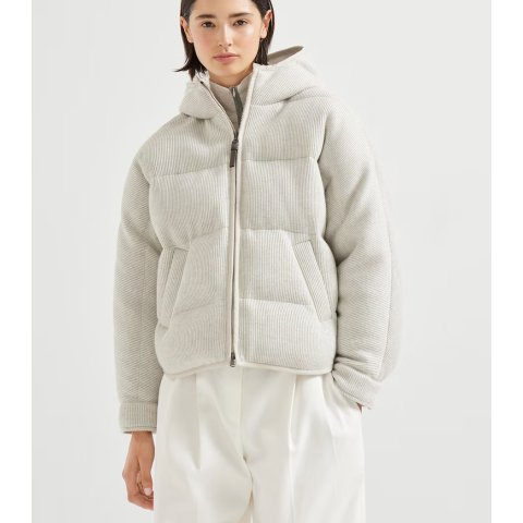 Brunello Cucinelli Cashmere-Blend Rib-Knit Jacket