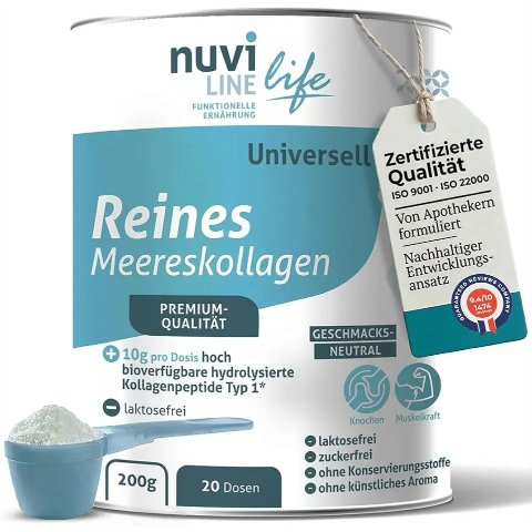 支持关节，肌肉NUVILINE Marine Collagen 200g 纯粉