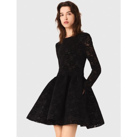 MajeVelvet Flared Mini Dress