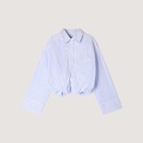 SandroCropped Striped Shirt