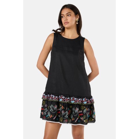 好运 刺绣连衣裙 白色