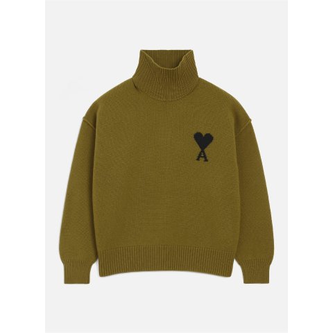 羊毛高领毛衣 绿色