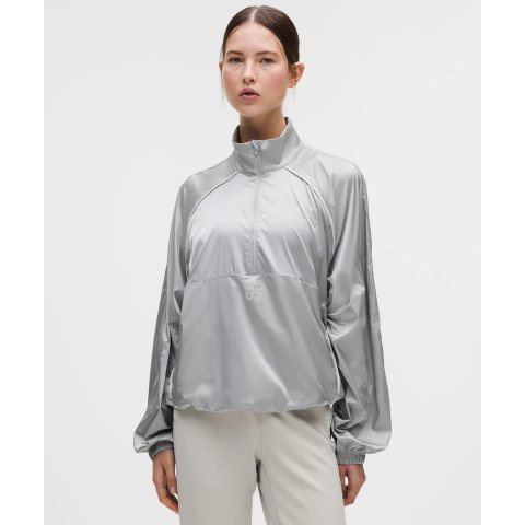 Flocked 弹力缎面训练夹克