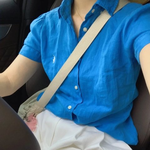 Polo Ralph Lauren这个颜色超显白!亚麻棉衬衫克莱茵蓝