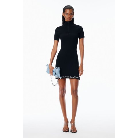 Alexander WangRibbed Short-Sleeve Dress