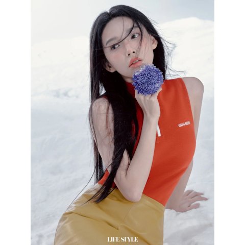 半拉链羊毛背心 程潇同款