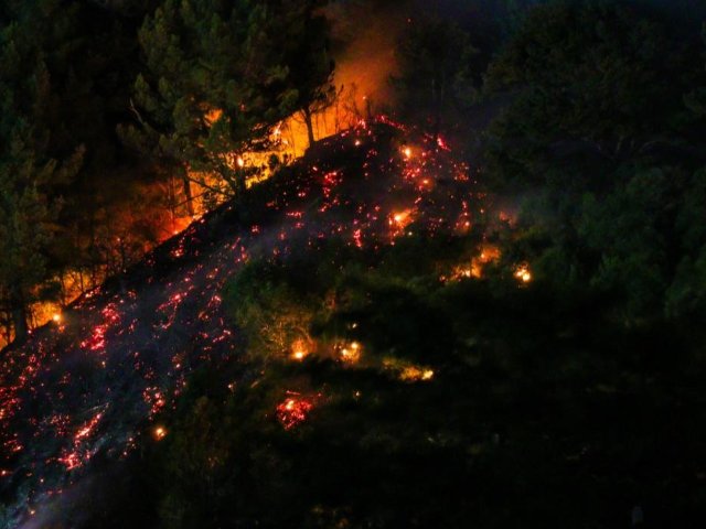 华莱士维尔山发生大型植被火灾，火势...