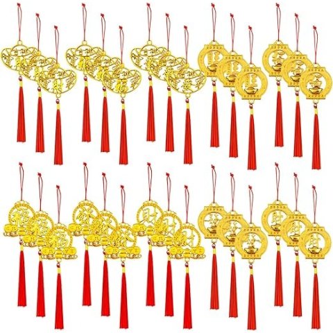 新年生肖马挂饰 30件红色