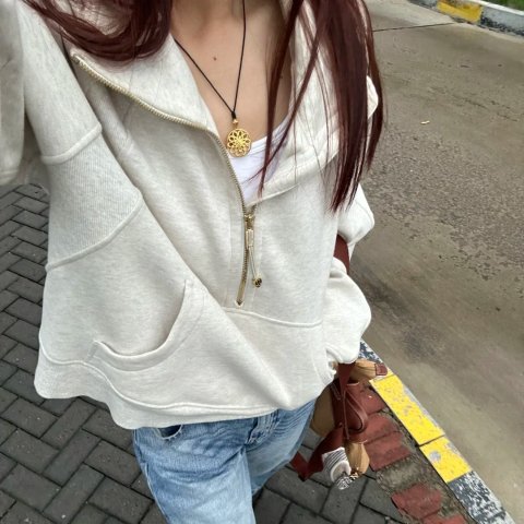 Scuba 半拉链宽松卫衣