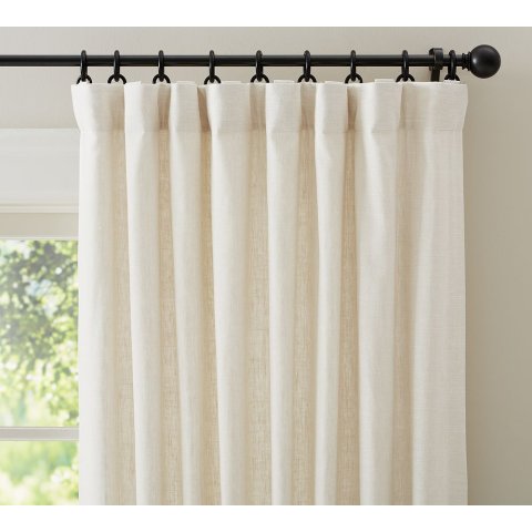 Pottery BarnEmery Linen Blackout Curtain Ivory