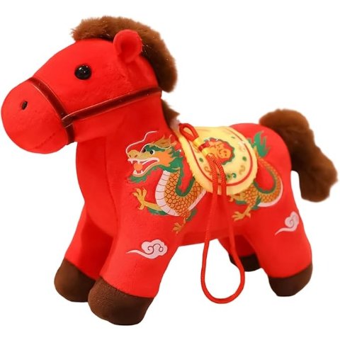 Chinese Horse 毛绒玩具 12x14x6cm