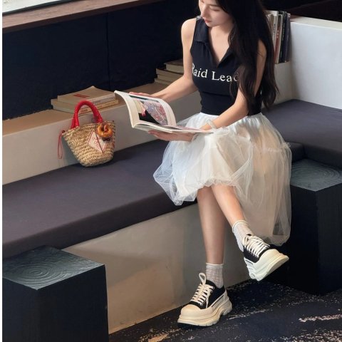 Tread黑色帆布鞋