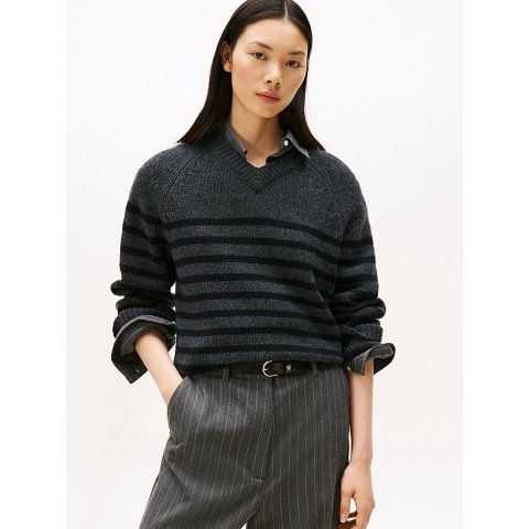 Tommy Hilfiger条纹羊绒套头衫