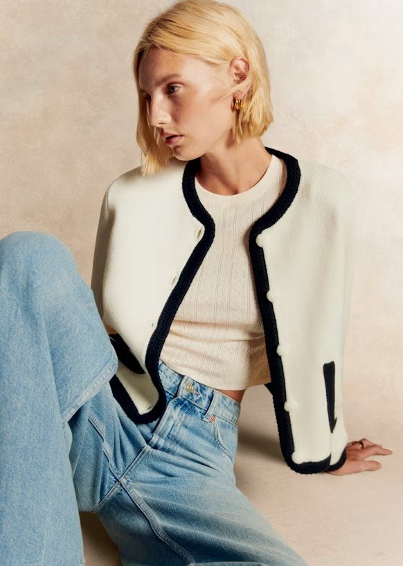 小香风夹克黑白色