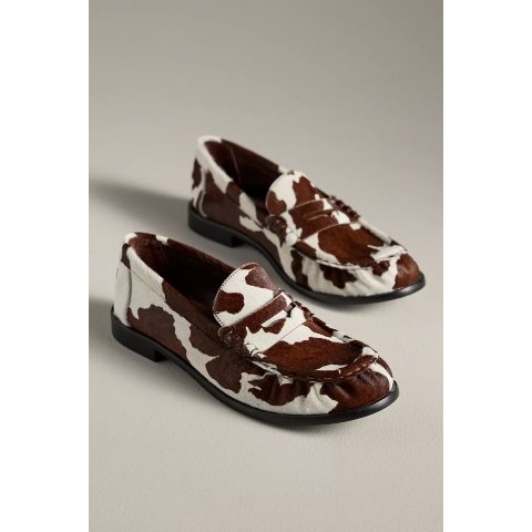 SchutzTyche Cow-Print Loafers
