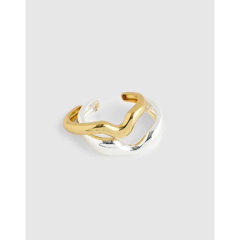 MadewellTwo-Pack Mixed-Metal Cuff Bracelet Set