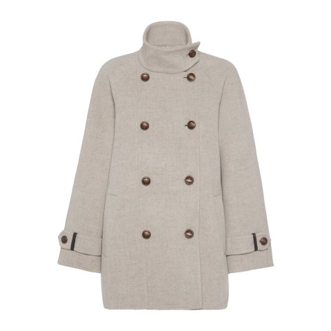Brunello Cucinelli Pea Coat Virgin Wool-Cashmere
