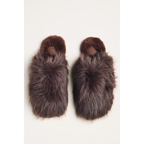MaeveFuzzy Faux Fur Slippers