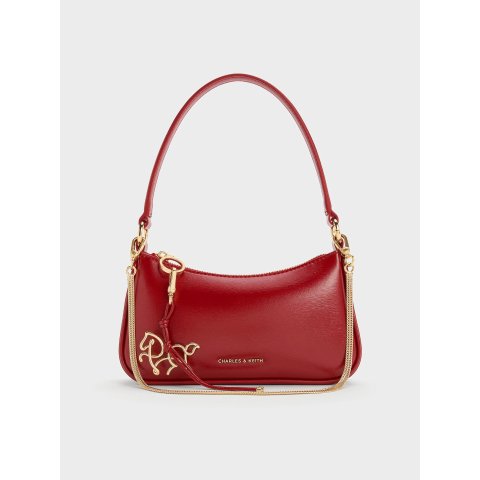 Charles & KeithElspeth Horse-Motif Shoulder Bag Tomato Red